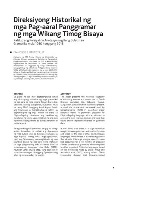 saklaw at limitasyon ng wikang filipino|(PDF) Direksiyong Historikal ng mga Pag.